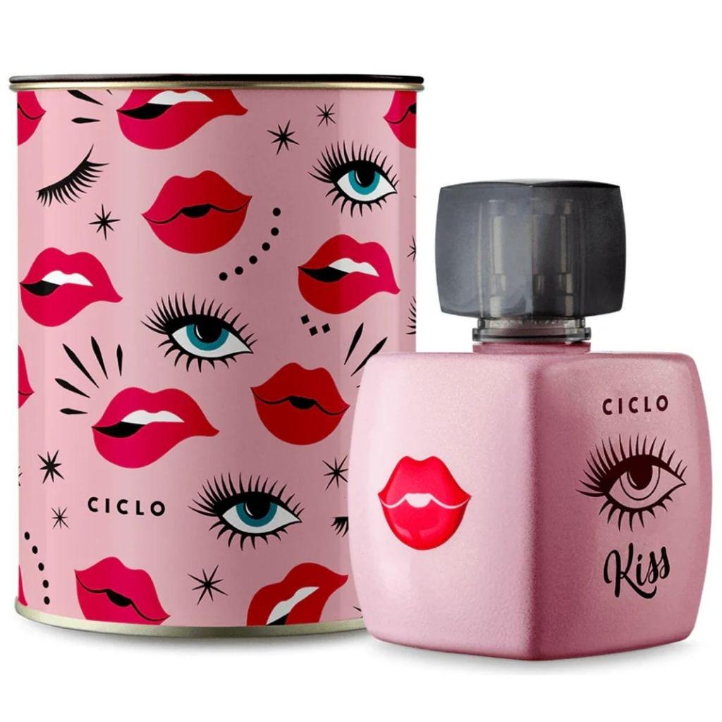 Perfume Deo Colônia Kiss Com Lata Decorativa 100ml Feminino Ciclo Cosmeticos
