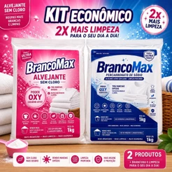 Alvejante Tira Manchas 500gr até 2kg + Percarbonato de Sódio 500gr até 2kg - SEM CLORO