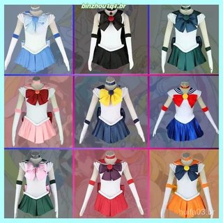 Novidades em Cosplay de Anime Sailor Moon, Fantasia de Sailor, Tsukino Usagi, Chibiusa, Vestidos JK Moon, Laço, Luvas, O