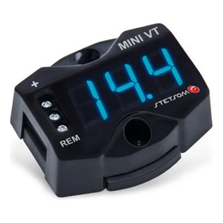 Mini Voltímetro Stetsom VT Azul 7 a 30Vdc Ultra Compacto c/ Acionamento Remoto p/ Som Automotivo e Baterias