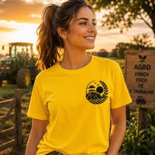 Camiseta Country Unissex Trator Fazenda Agro Casual Confortável