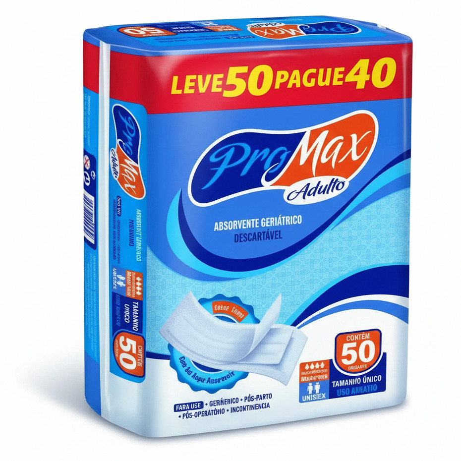 Absorvente Geriátrico Pro Max Adulto Unissex – Alta Absorção, Conforto e Proteção Diária