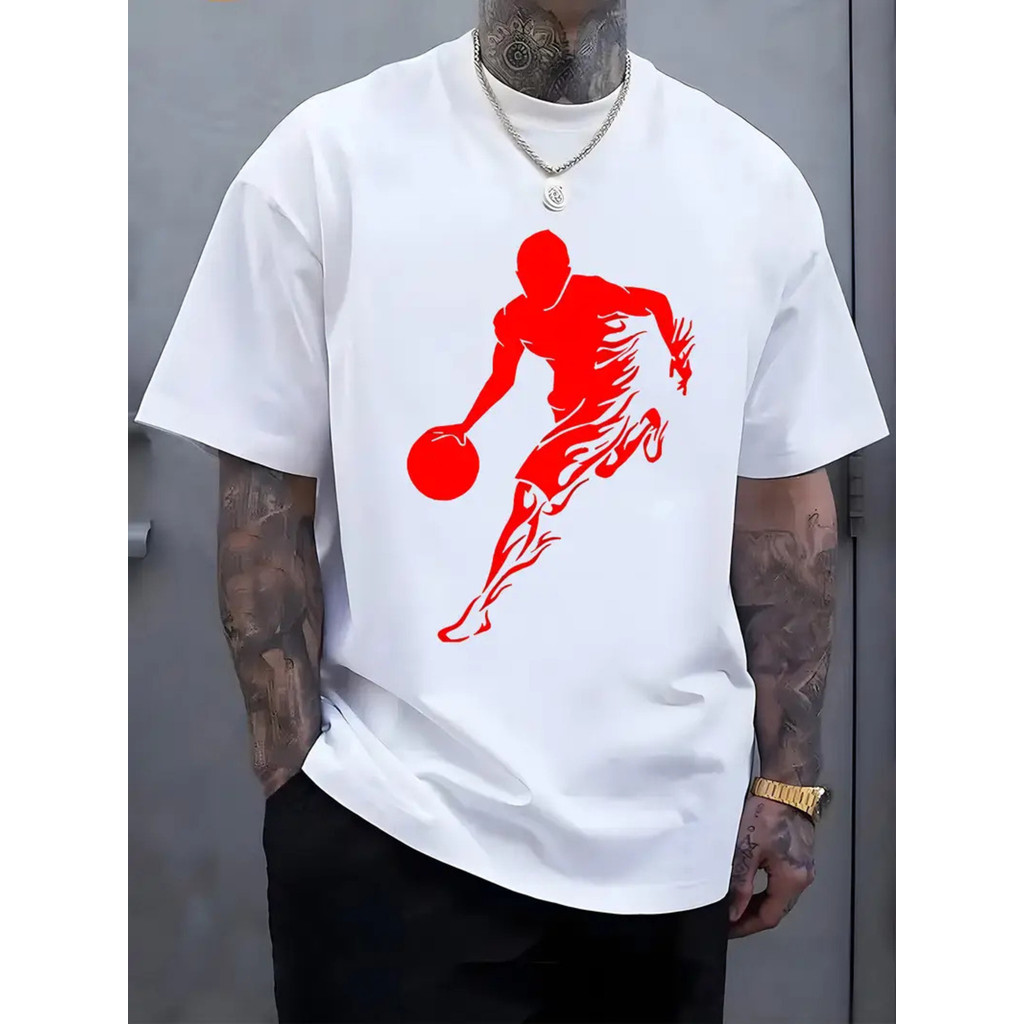 Camiseta Masculina 100% Algodão Premium Esportivo de Basquete,Estampada, Confortável e Casual  Prmpção Ofeta