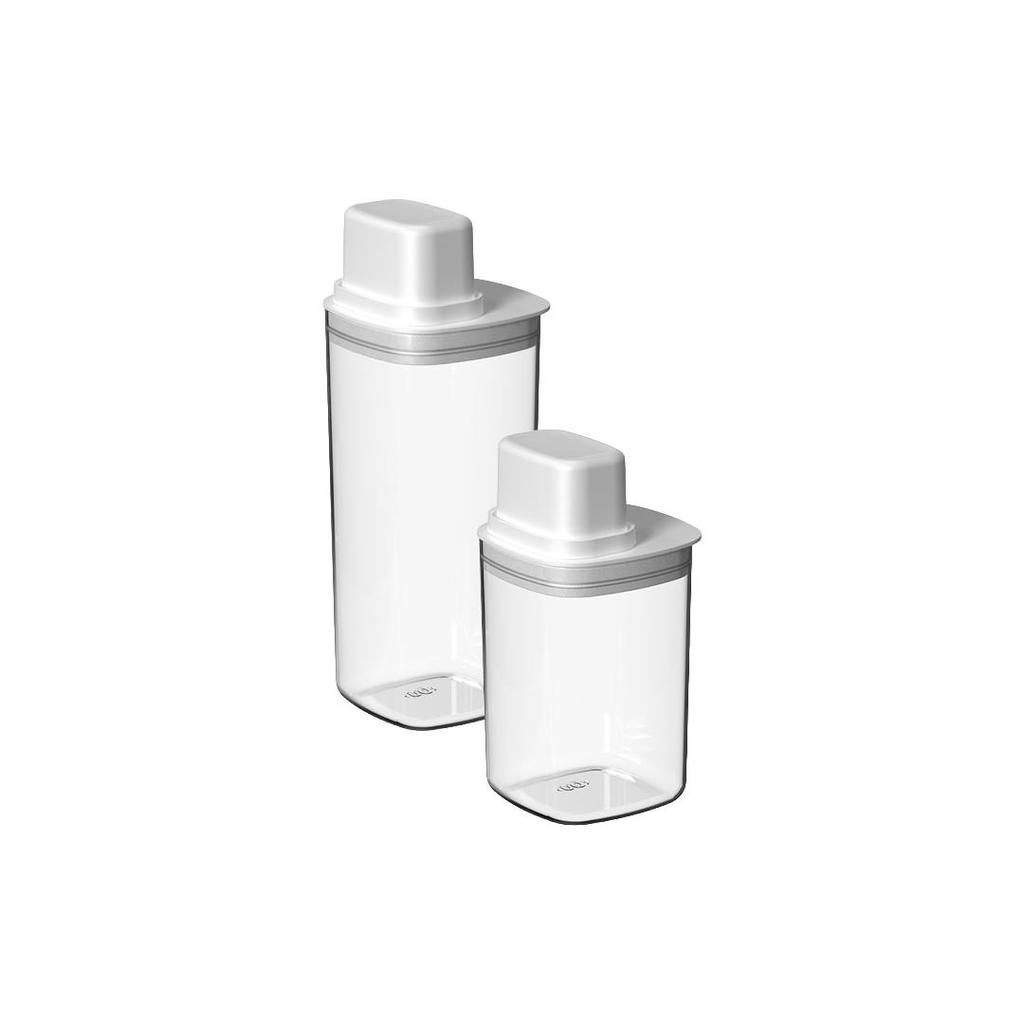 Kit de Potes Herméticos Para Mantimentos com Medidor Ou Quadrado 2 Peças Linha Drop