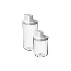 Kit de Potes Herméticos Para Mantimentos com Medidor Ou Quadrado 2 Peças Linha Drop