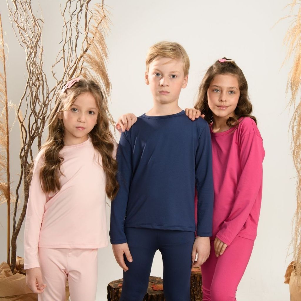 Kit 2 Conjuntos Térmico Peluciado Flanelado Feminino/Menina Infantil e Juvenil Inverno Segunda Pele