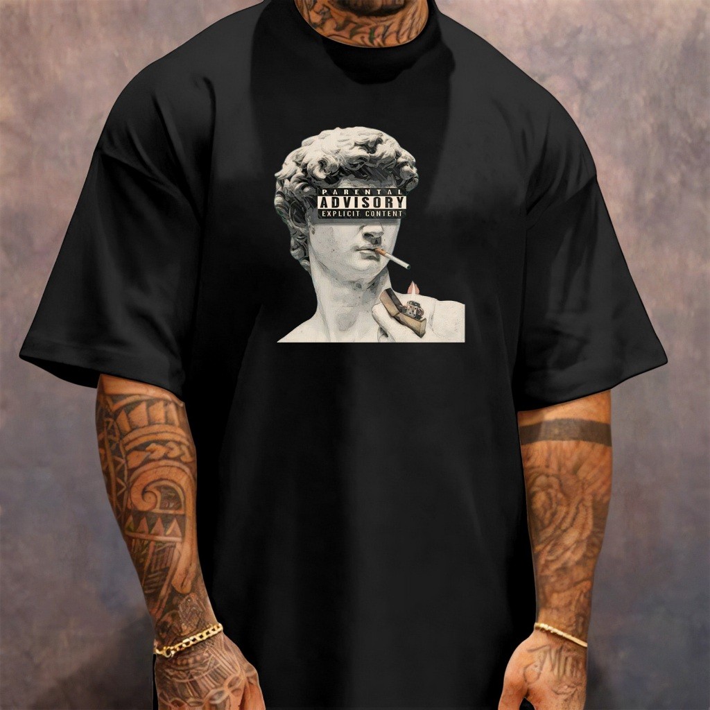 Camiseta Oversized Streetwear Masculina Gola Alta Gangster Raper Americano Estilo de Rua