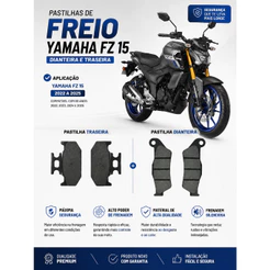 Kit Pastilha de Freio Traseiro + Pastilha Freio Dianteiro Yamanha Fz 15 2022 Em Diante