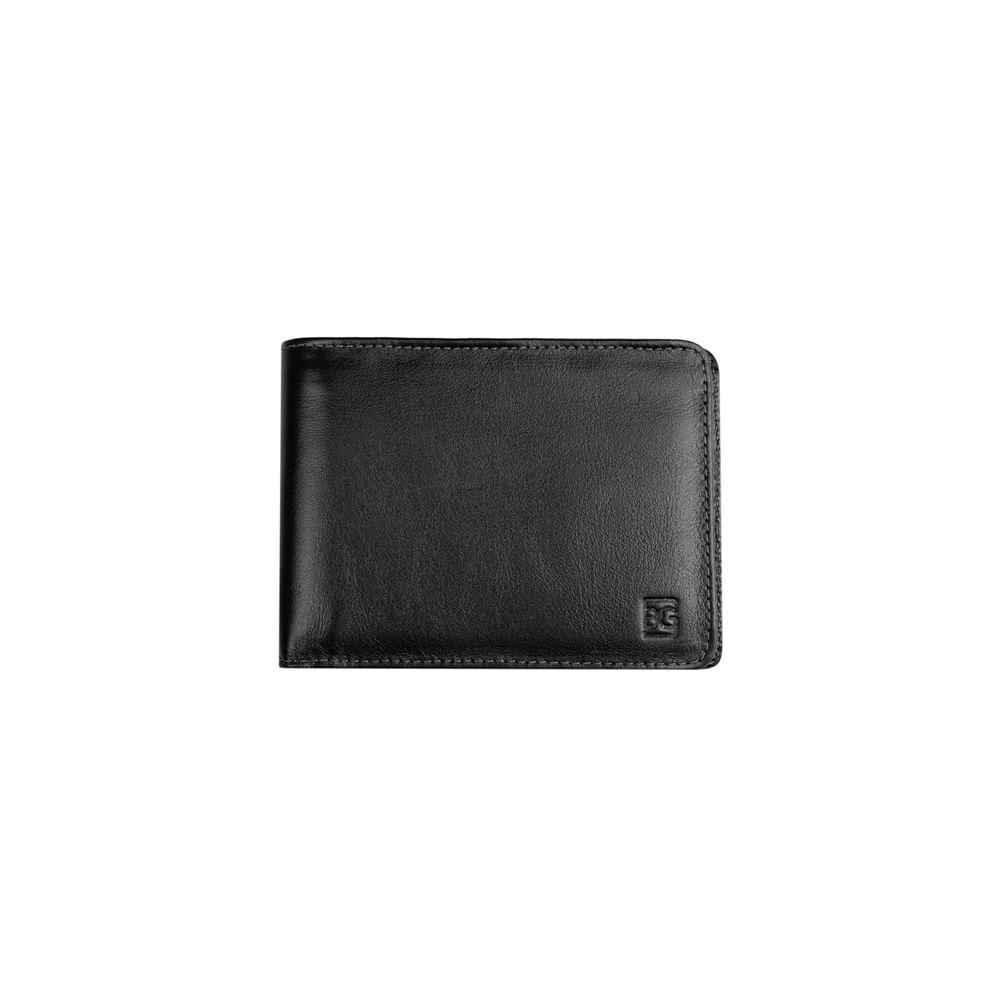 Carteira de Couro Masculina Milano Preta Bagaggio