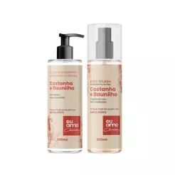 Kit Hidratante Corporal e Body Splash Castanha e Baunilha 200ml Eu Amo Charming