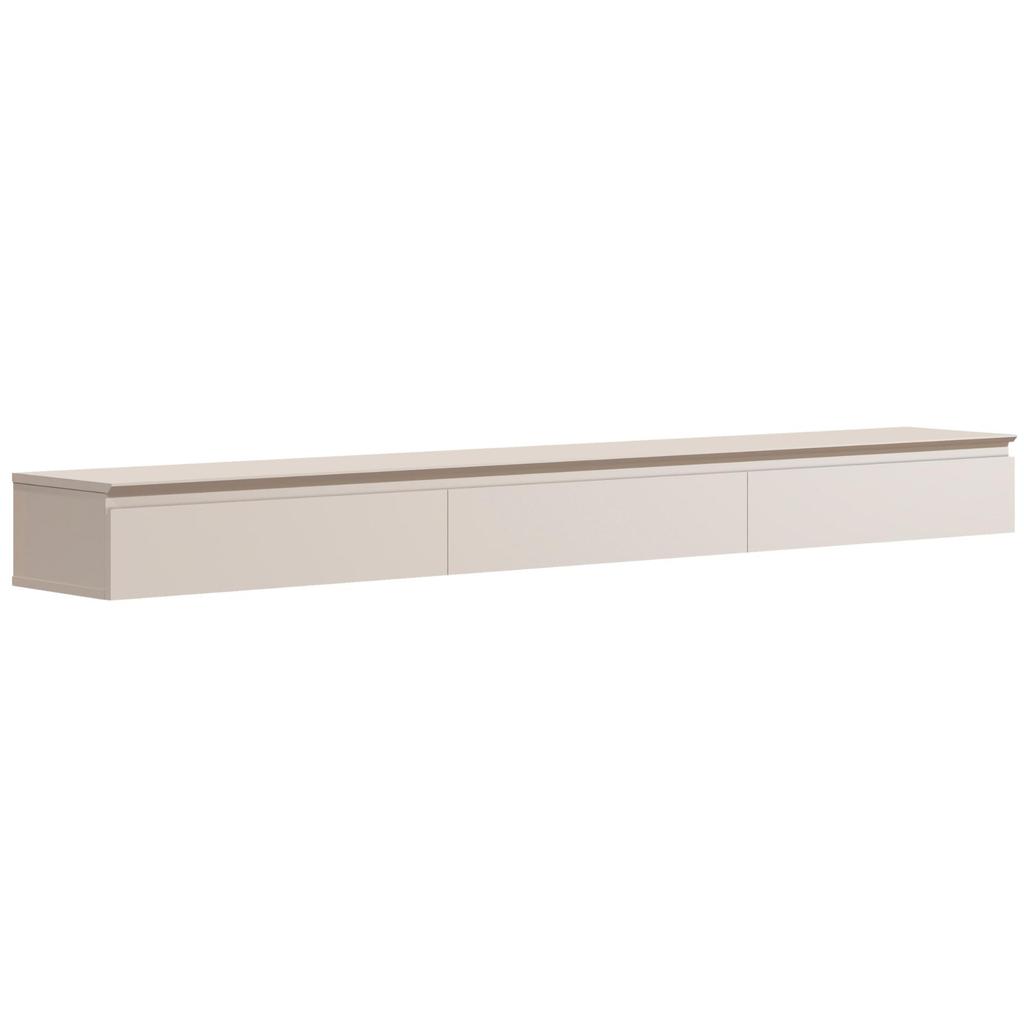 Rack Suspenso Para Painel ou TV até 75 Polegadas 3 Gavetas 2,17m Aspen Off White EDN