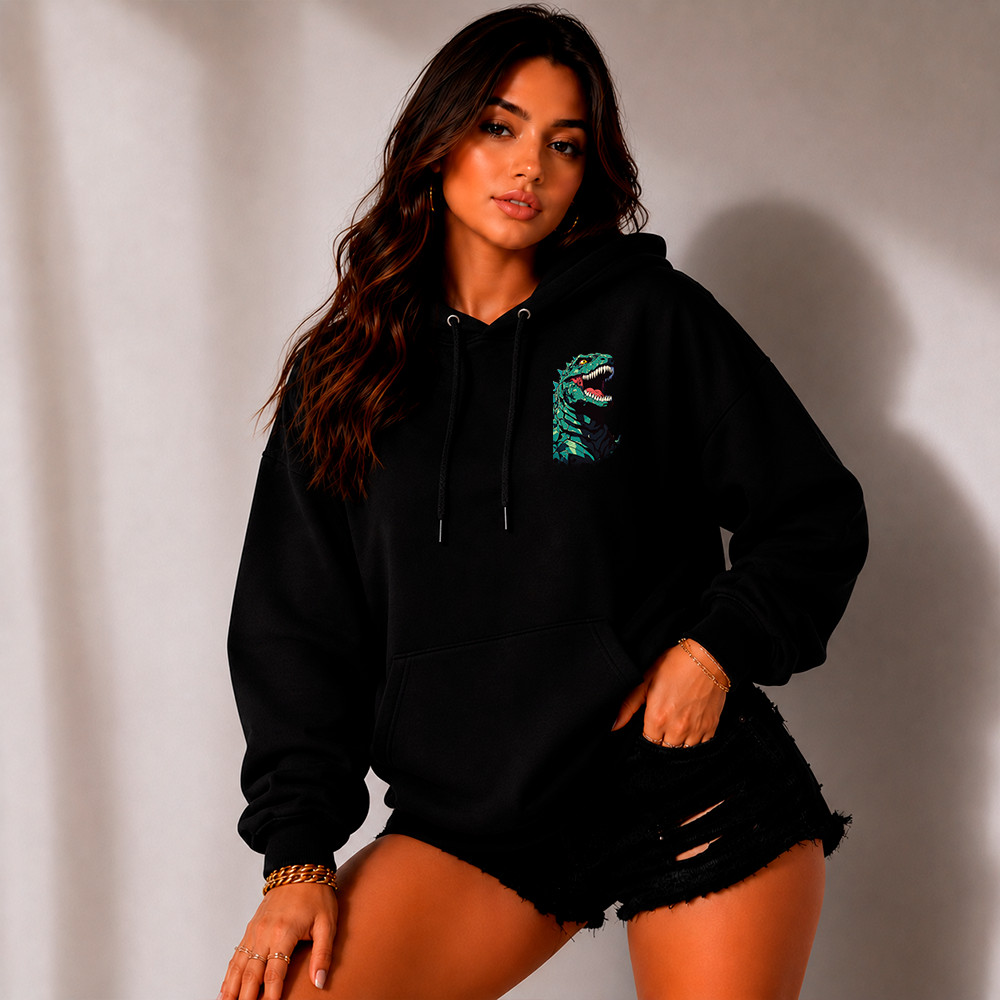 Moletom Canguru Unissex Estampa Godzilla Peito Streetwear Confortável 100% Algodão Envio Rápido