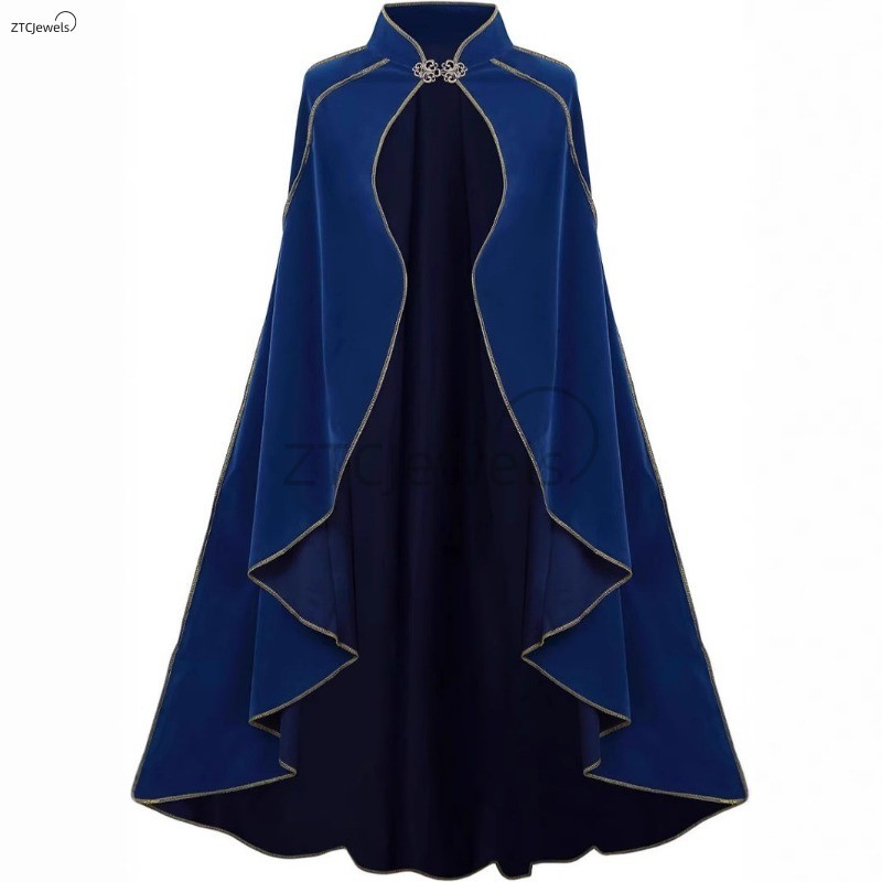 Homens Halloween Cosplay Capa Medieval Xale Vampiro Pirata Robe Velho Ranger Traje Adultos Mulheres Carnaval Fantasia Fe