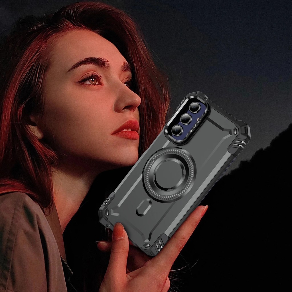 Câmera De Metal Kictand Carregamento Sem Fio Armadura Resistente Capa De Telefon