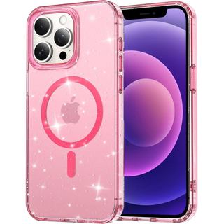 Capa ABenkle para iPhone 12, Capa para iPhone 12 Pro, Compatível com MagSafe, Transparente com Glitter, Bonita para Mulh