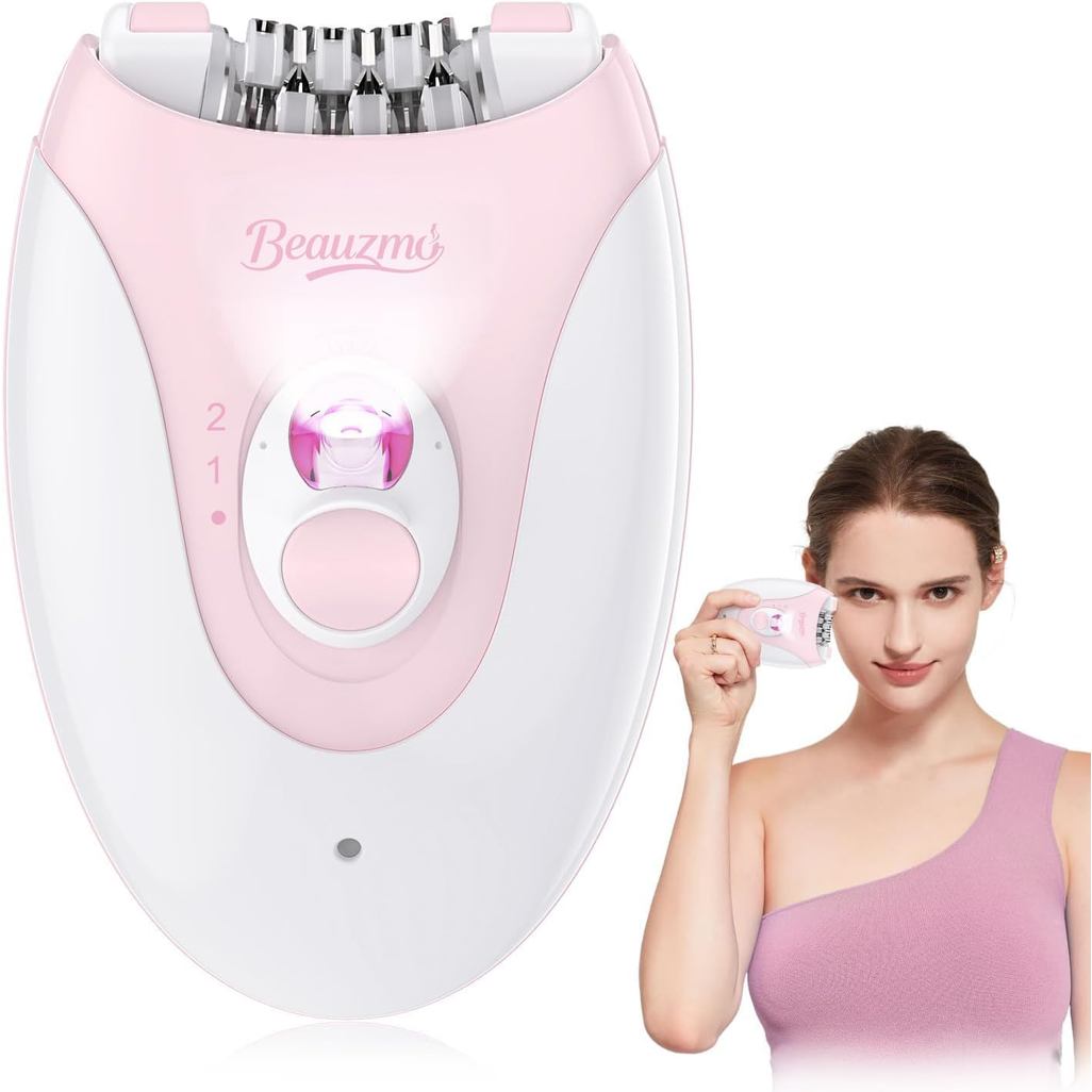 Epilador OothGlide para Mulheres, Remoção de Pelos Suave com 2 Velocidades e Luz LED, 36 Pinças e Almofada de Massagem, 