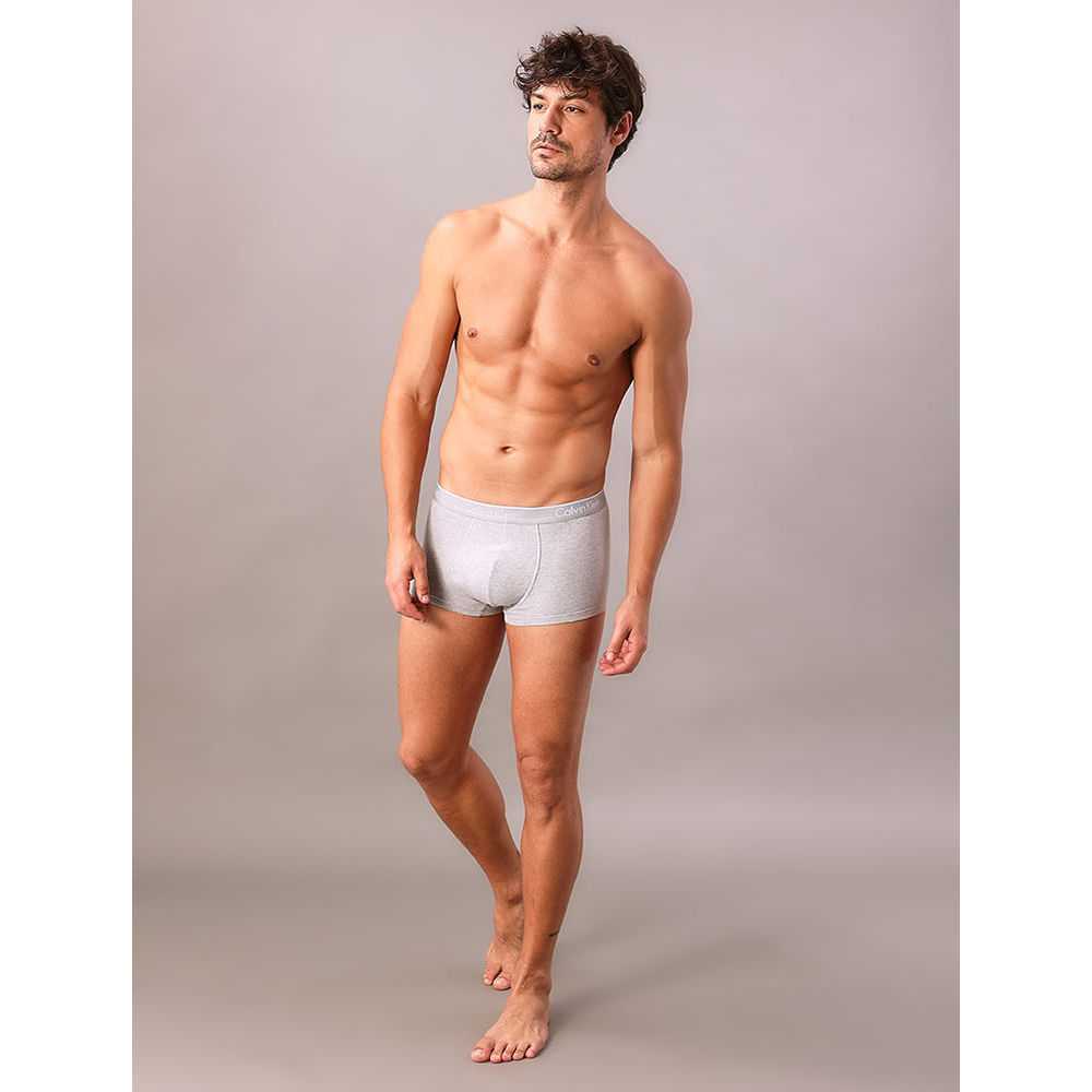 Kit 2 Underwear Trunk Cintura Baixa de Algodão Clássica Cuecas Calvin Klein - Cinza