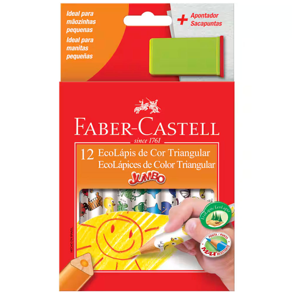 Lápis de cor 12 cores Jumbo triangular 123012AP\314812  Faber-Castell