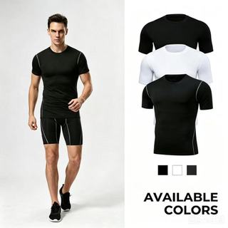 Calças Esportivas Masculinas De Manga Curta De Secagem Rápida Camiseta base De Corrida Treinamento De Basquete De Alta E