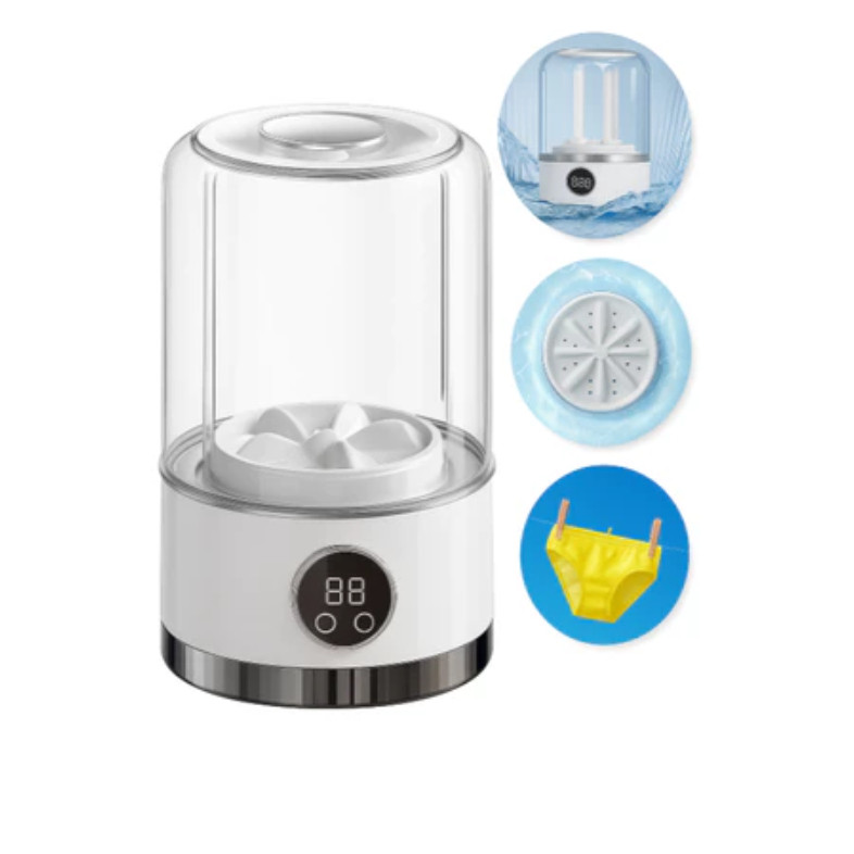 Mini Máquina de Lavar Portátil 1000ml – Lavadora Compacta USB para Roupas Íntimas, Meias e delicada