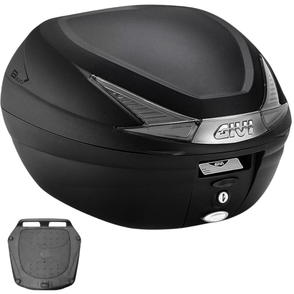 BAU BAULETO MOTO 33L CABE 1 CAPACETE MONOLOCK LENTE FUME COM BASE GIVI B330NT TENERE TITAN BAJAJ DAFRA BROS SHINERAY PCX
