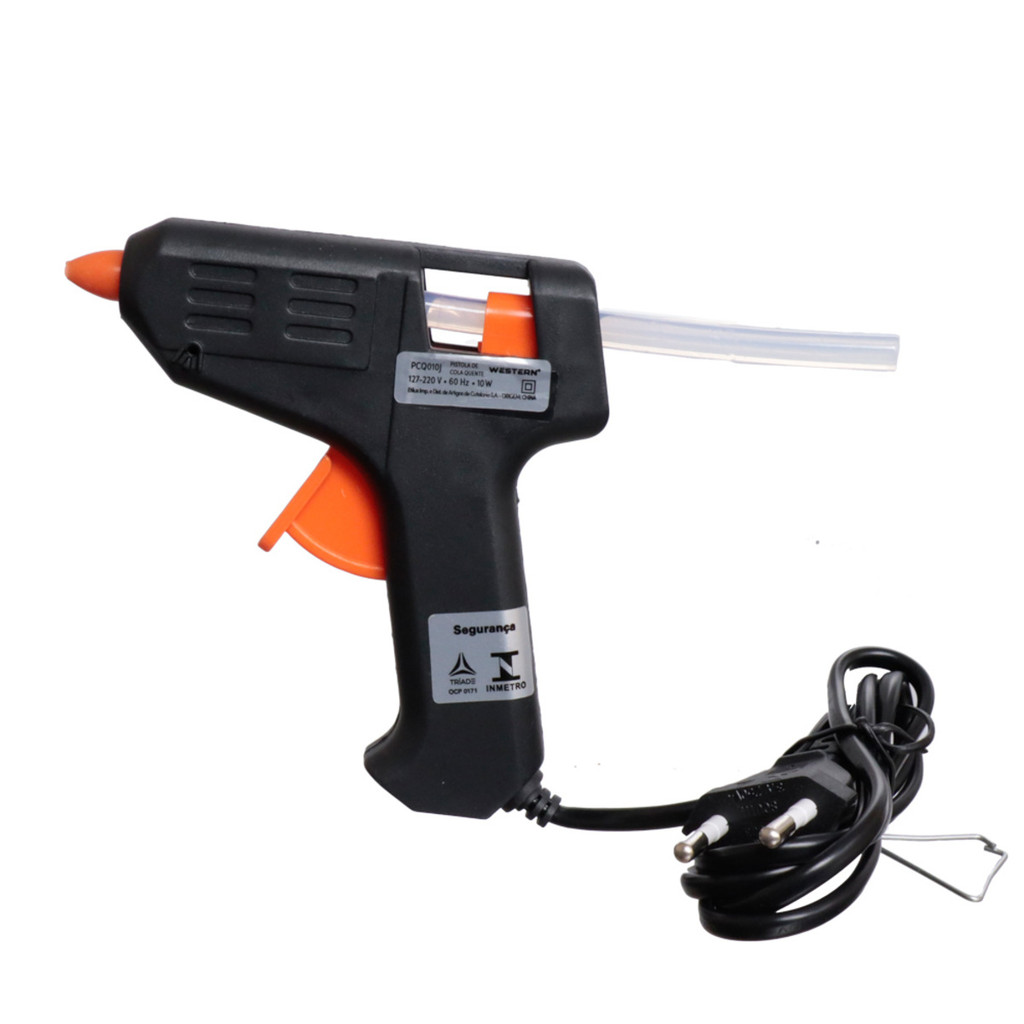 Pistola De Cola Quente Pequena 10W Bivolt 2 Bastões Western