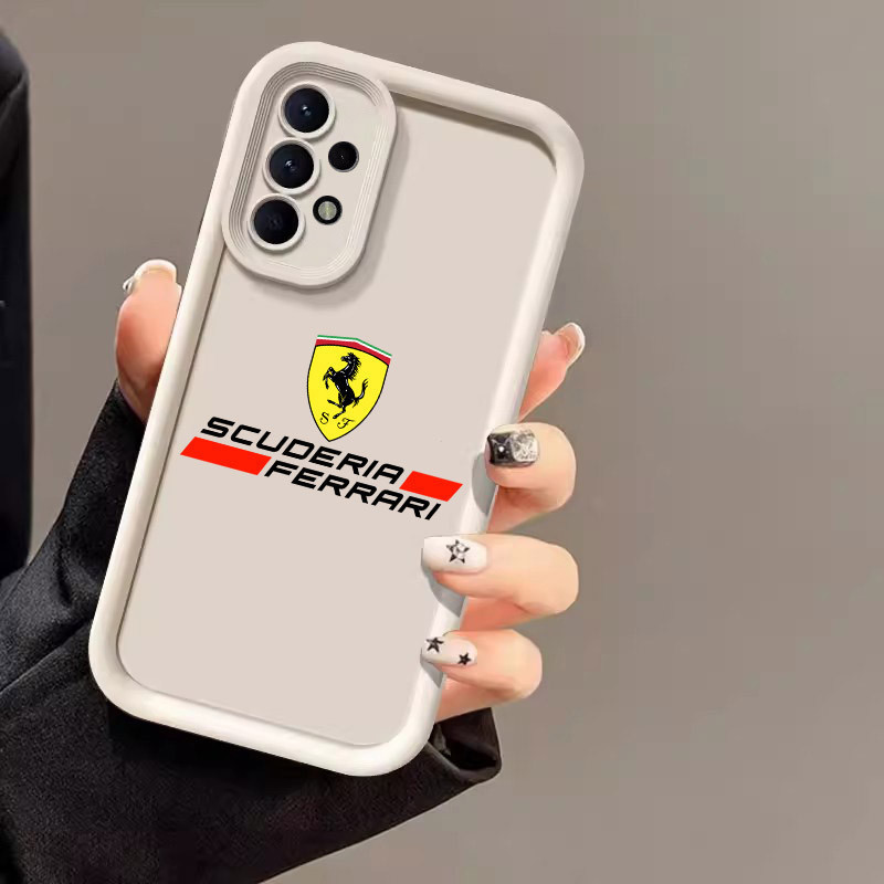 Capa de celular com logotipo da Ferrari e padrão de cavalo, adequada para Samsun