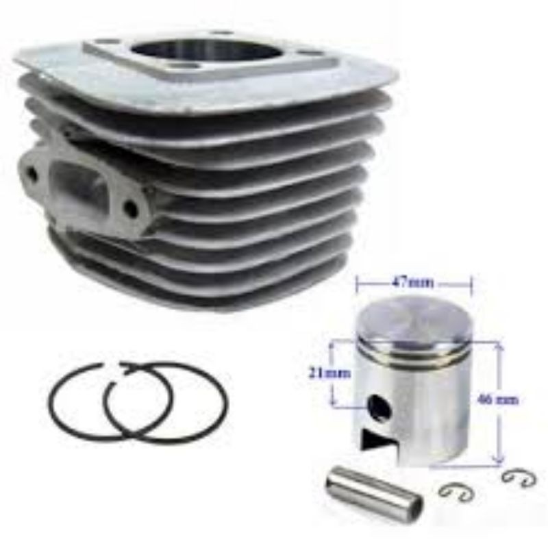 kit cilindro 80cc + juntas pra bicicleta motorizada biela alta + parafusos do escapamento — imagem 2 de 2