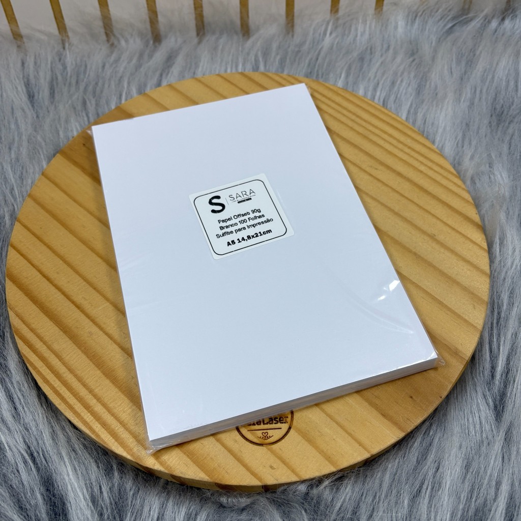 Papel Offset 90g A5 14,8x21cm Branco Sulfite para Impressão e Artesanato
