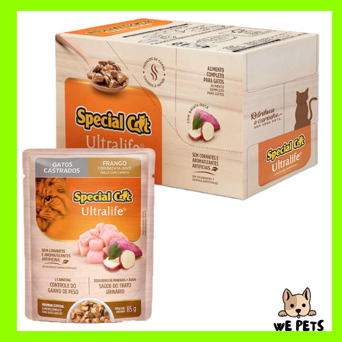 Kit 12 x Sachê 85g Special Cat Gatos Castrados Sabor Frango