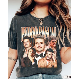 Camiseta Feminina Estampa Personagens Pedro Pascal Confortável Linda Moderna Moda Feminina Casual