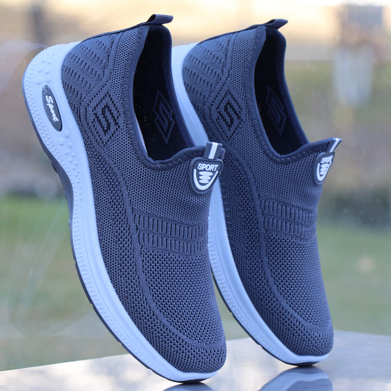 Sapatos masculinos malha respirável sapatos esportivos de sola macia velho pequim sapatos de pano desodorante sapatos de