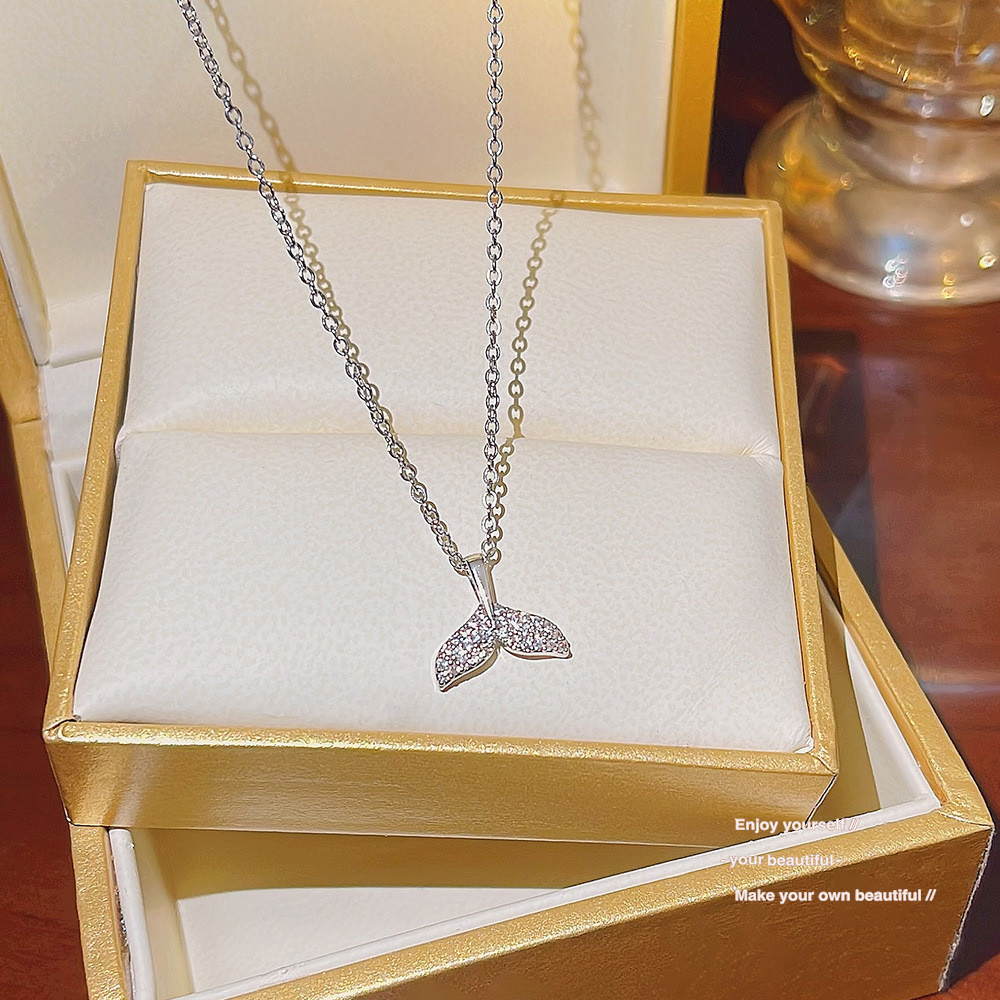 Moda sereia cauda colar feminino All-Match Dongdaemun requintado clavícula corrente titânio aço colar na moda acessórios