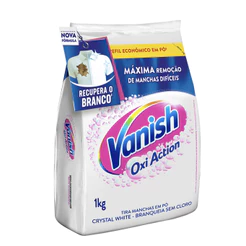 Vanish Tira Manchas em Pó Crystal White Oxi Action para roupas brancas Refil 1kg