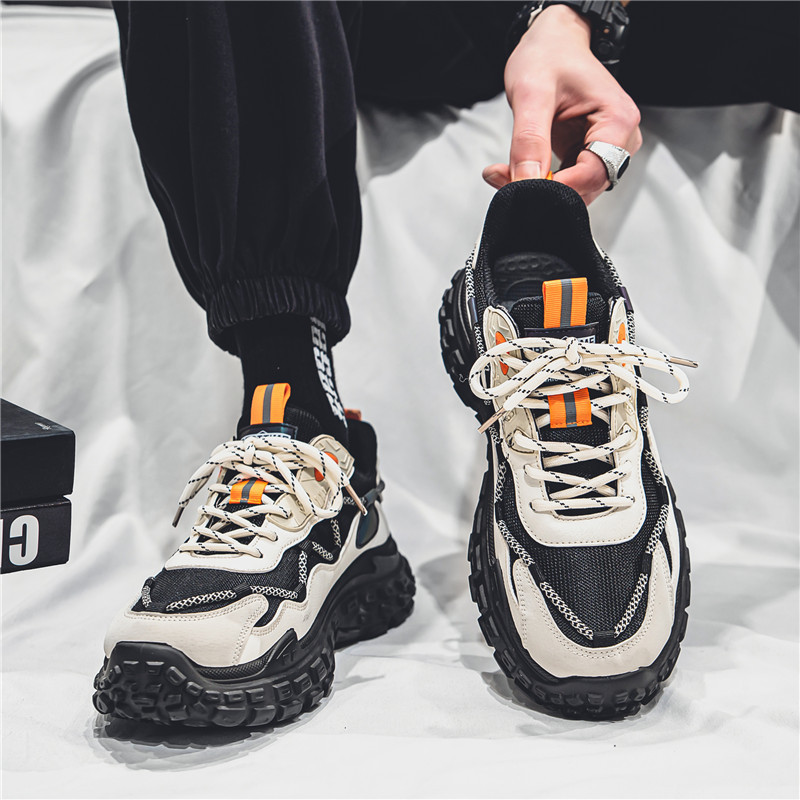 Influenciador sapatos masculinos de venda quente primavera malha respirável All-match esportes lazer correndo pneu de so