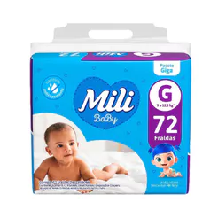 Fralda Mili Baby Tamanho G Pacote Giga 72 Unidades Descartáveis
