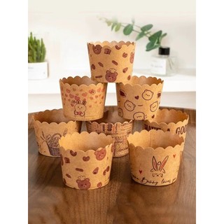 Onda copo de papel engrossado Muffin copo bolo copo de papel cozido no vapor bolo cozimento pastelaria sobremesa ferrame