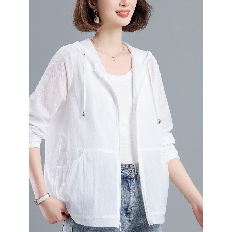 Roupa da mãe leve malha respirável protetor solar roupas femininas 2026 verão novo estilo de meia-idade solto Casual tam
