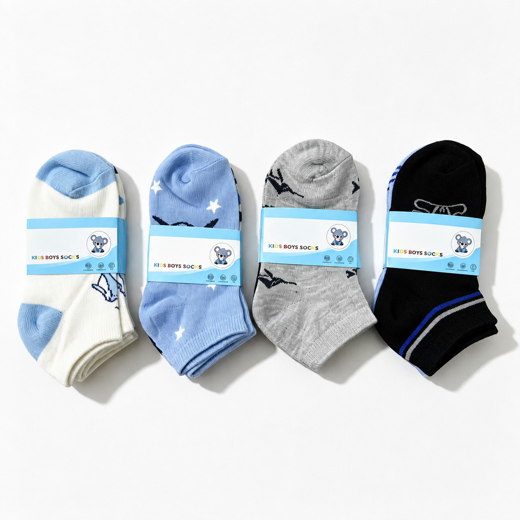 Kit Pares de Meias Infantil e Bebê Menino Estampadas