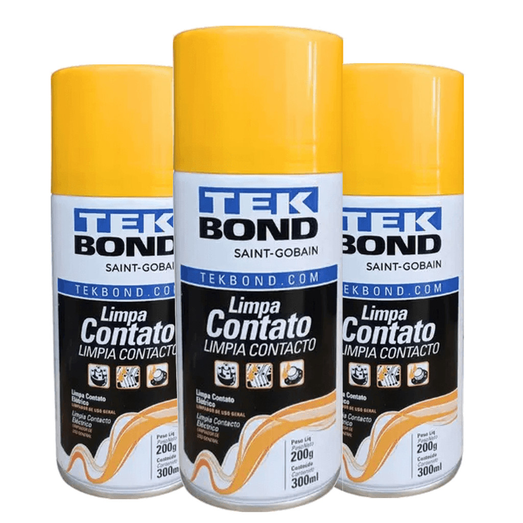 WEB KIT 3 LIMPA CONTATO TEKSPRAY 300ML/200G REMOVEDOR DE RESIDUOS TEKBOND