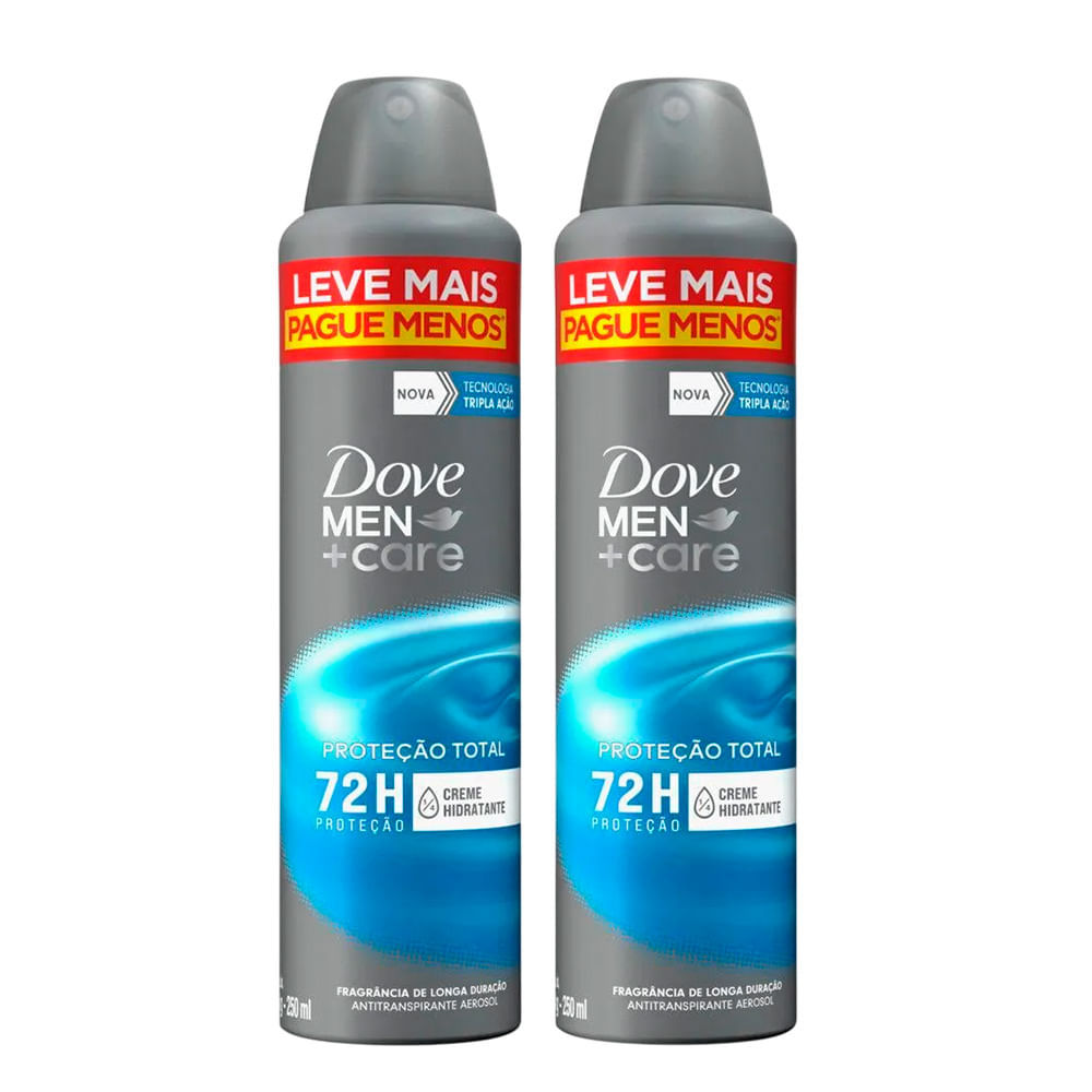 Kit Desodorante Aerosol Dove Men+Care Proteção Total 250 ml - 2 Unidades
