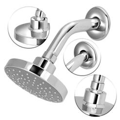 Ducha Flatt Redondo Articulada Aquecedor Solar Gas Espalhador Cromado 1/2 Polegada