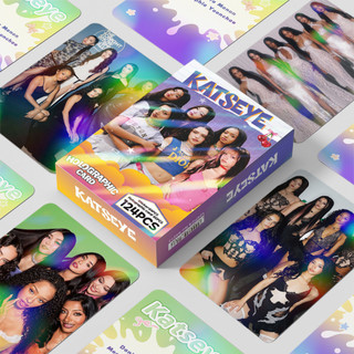 Kpop 124 Peças/Conjunto Coleção de Cartões Fotográficos Idol KATSEYE 2026 lomo Dupla Face Laser