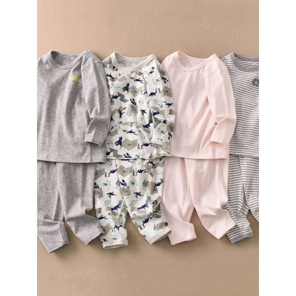 Conjunto de roupa íntima infantil estilo japonês masculino feminino bebê pequeno médio grande crianças puro algodão amôn