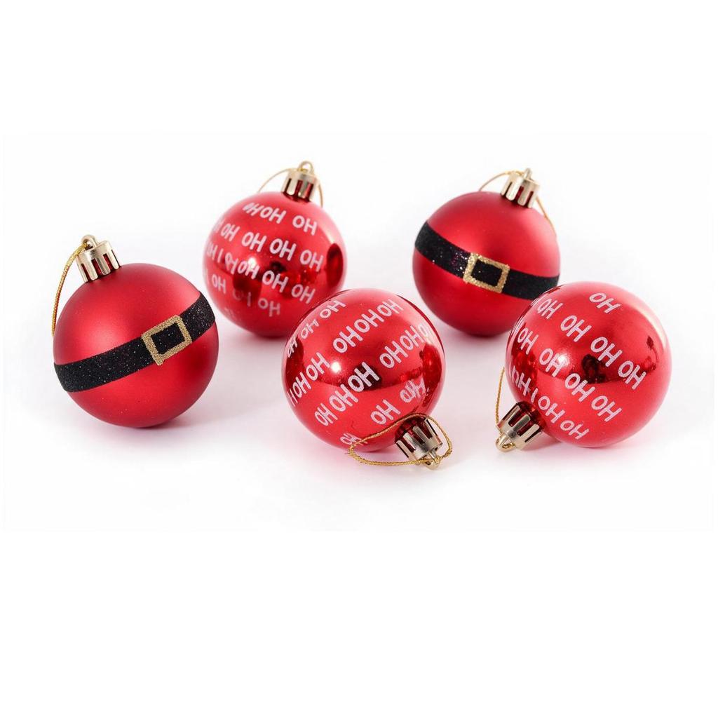 Bolas de Natal 7cm Vermelha Papai Noel com 5 Peças Wincy