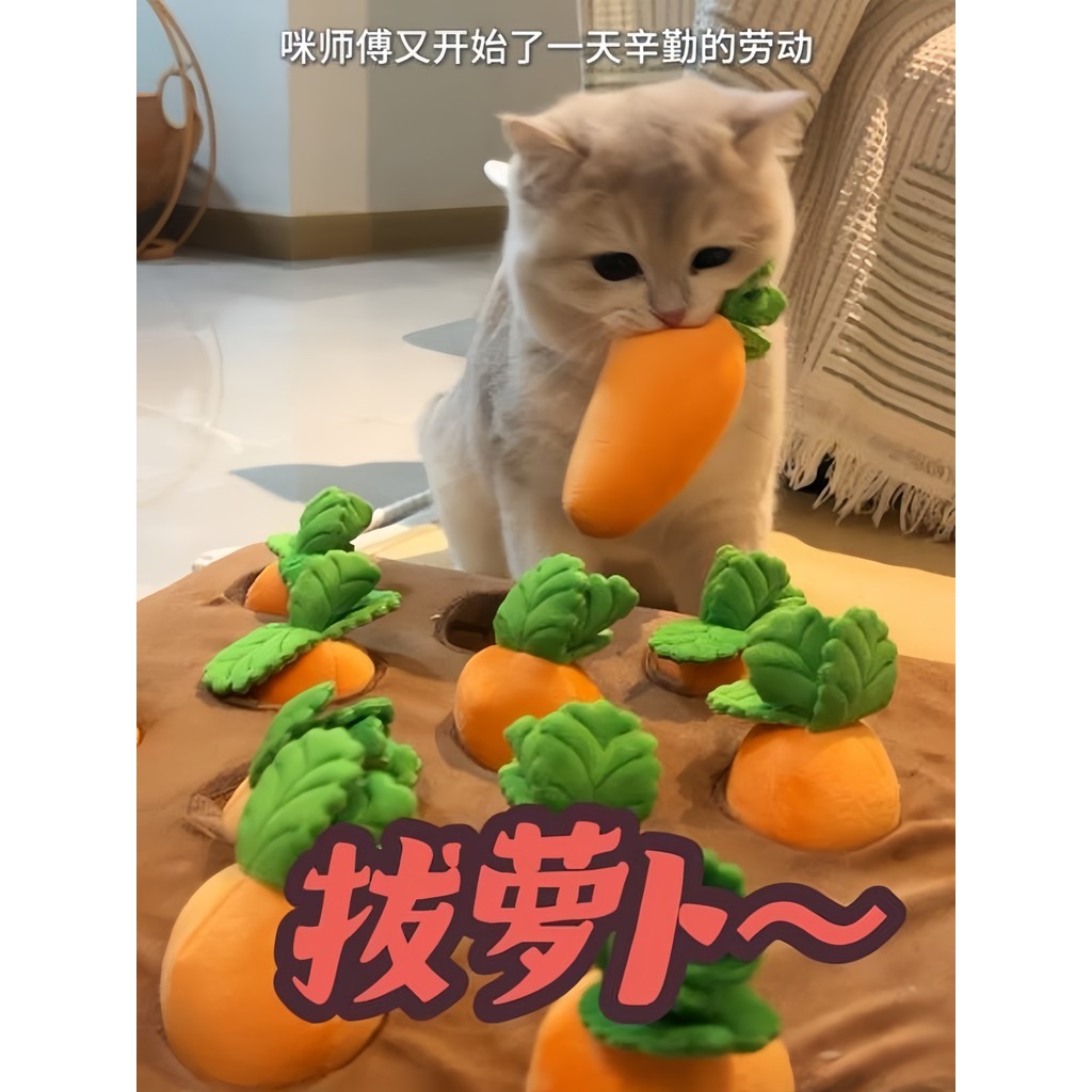 Puxando rabanete gato brinquedos auto-feliz alívio do tédio ferramenta útil consumo físico brinquedos para animais de es