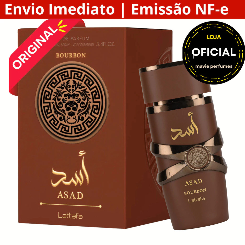 Perfume Árabe Asad Bourbon Masculino Eau de Parfum Original - 100ml