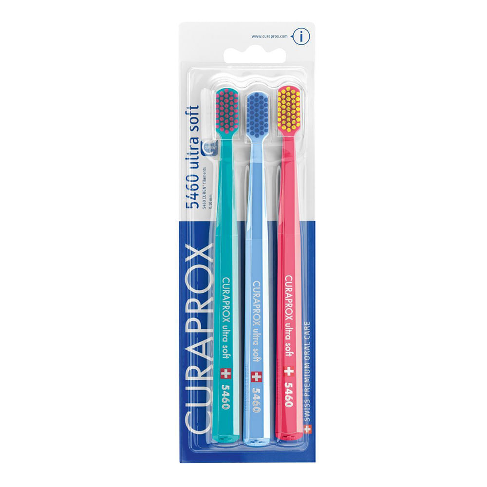 Escova Dental Curaprox Ultra Soft CS 5460 Cores Sortidas 3 Unidades