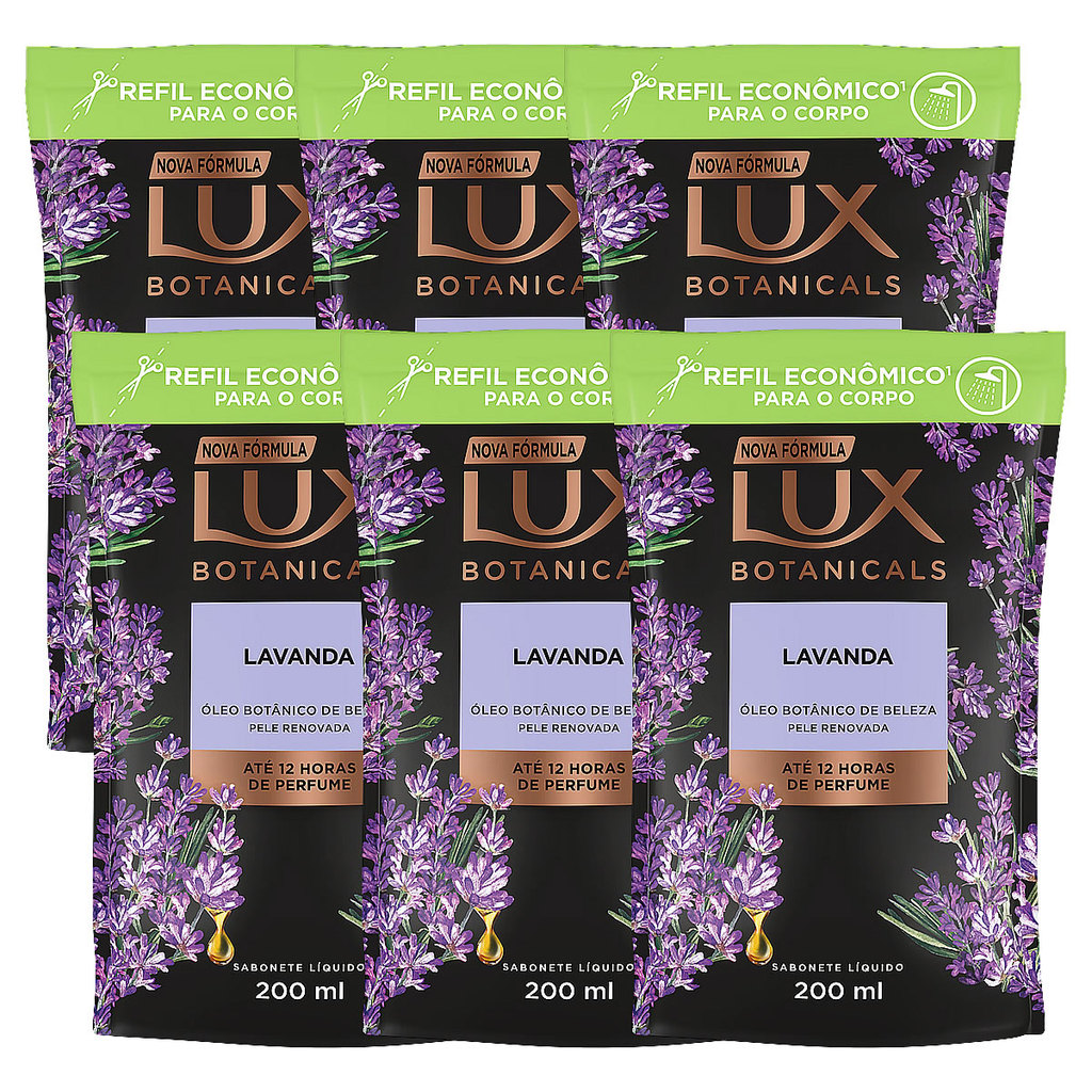 Kit 6 und Sabonete Líquido Lux Lavanda Refil 200ml