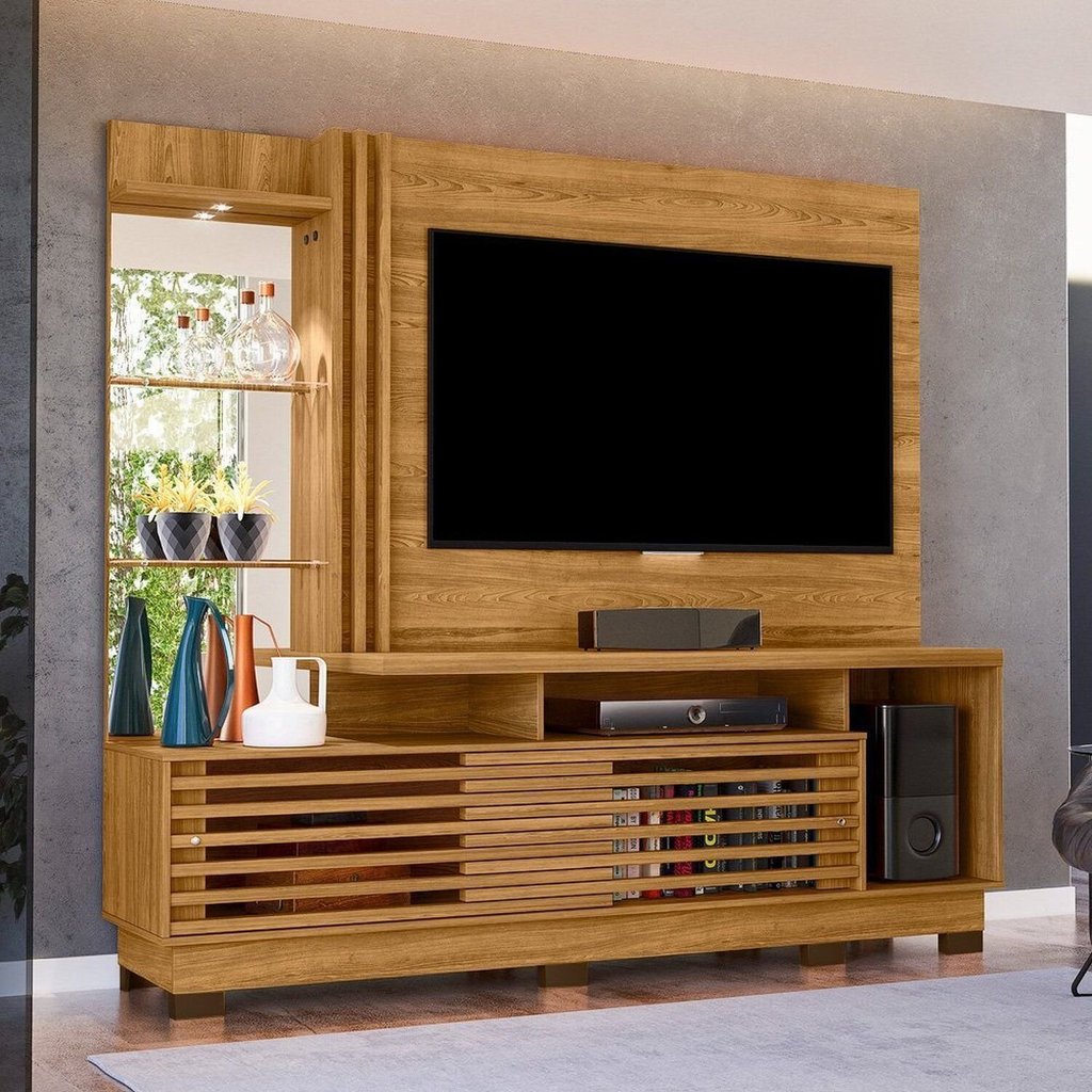 Estante para TV e Home Theater até 60 Polegadas 200CMX178,5cm 2 Portas Frizz Plus Cumaru